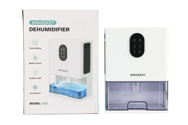 SPACEKEY Dehumidifier, 106 OZ??850 Sq.ft??Dehumidifiers for Home, 7 Color LED Light Dehumidifier for Bedroom Basement Bathroom RV, 2 Working Modes, Auto Shut-off, Automatic Defrost, Quiet Small Dehumidifier