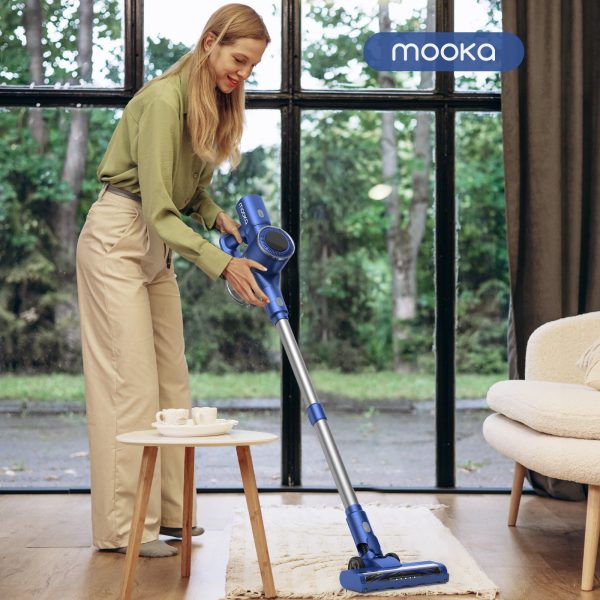 MOOKA Cordless Vacuum Cleaner for Home,Stick Vacuum Cleaners with 28KPA Powerful Suction 5 Stages High Efficiency Filtration, Up to 45 Mins Runtime Cleaner Hardwood Floor