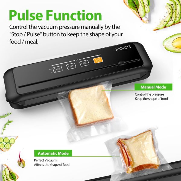 KOIOS VS6621 86 kpa Vacuum Sealer, Automatic Food Sealer with Cutter