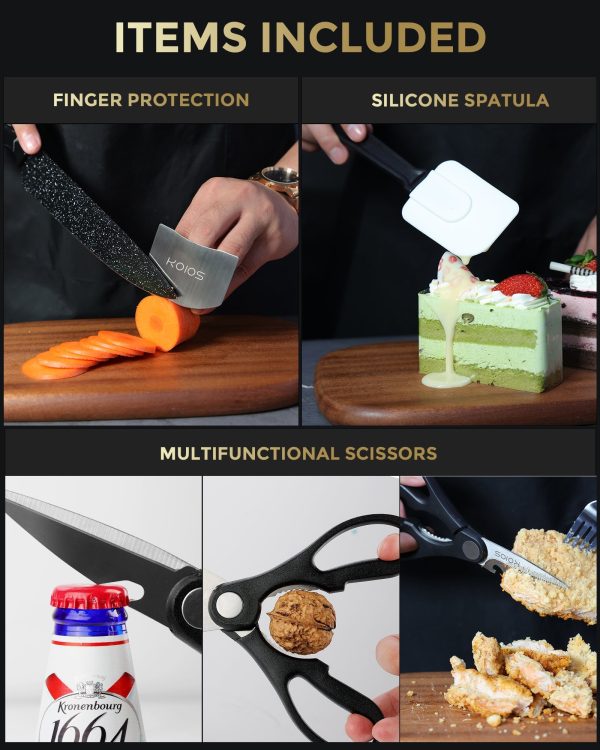 KOIOS JH-P-02 16-Pack Rust Resistant Stainless Steel Kitchen Knife Set