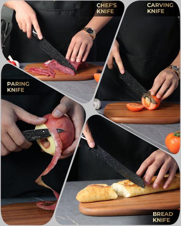 KOIOS JH-P-02 16-Pack Rust Resistant Stainless Steel Kitchen Knife Set